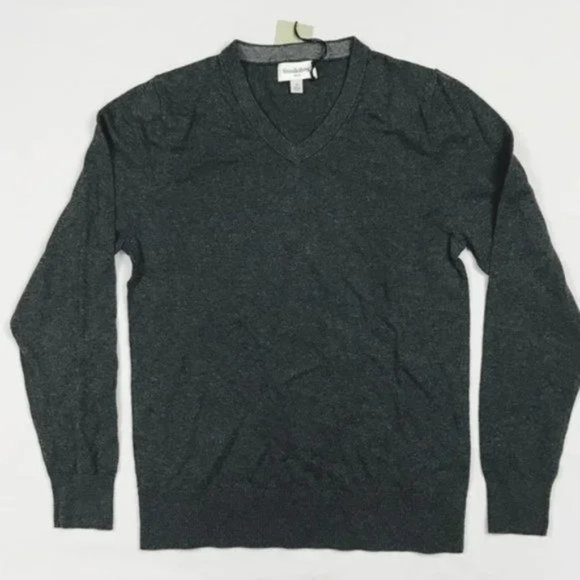 Goodfellow Men's Charcoal Gray Heather Ebony V-Neck  Pullover Sweater - Picture 1 of 4